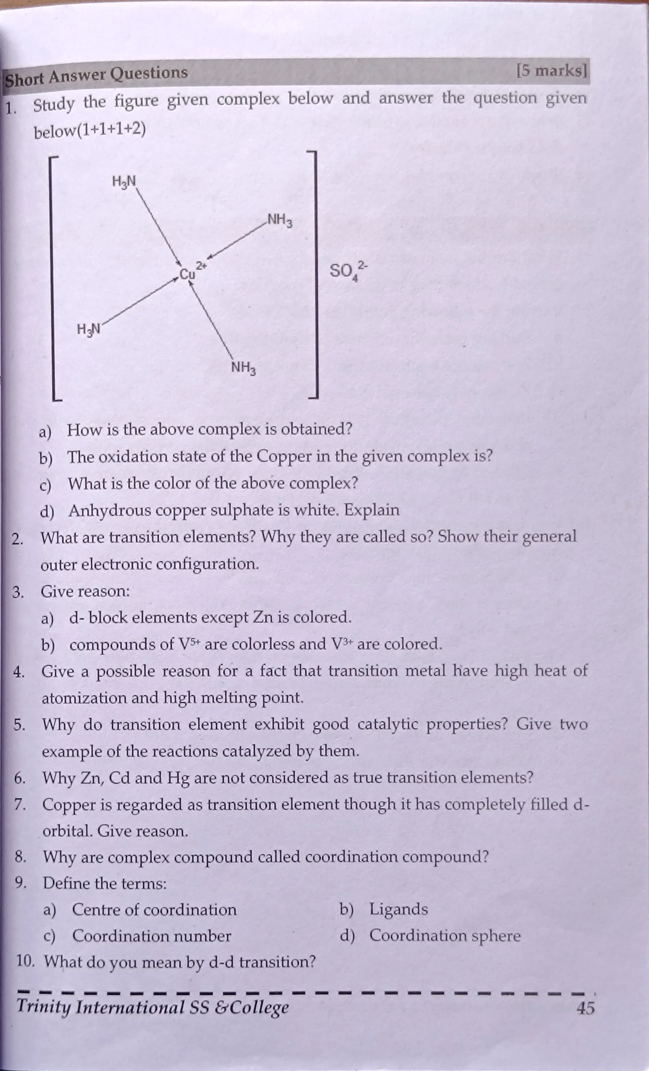 Transition Metals (Handwritten) - Page 1